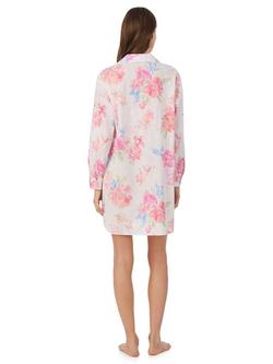 Lauren Ralph Lauren Paisley Long Sleeve Nightshirt, Pink - view 2, Pink