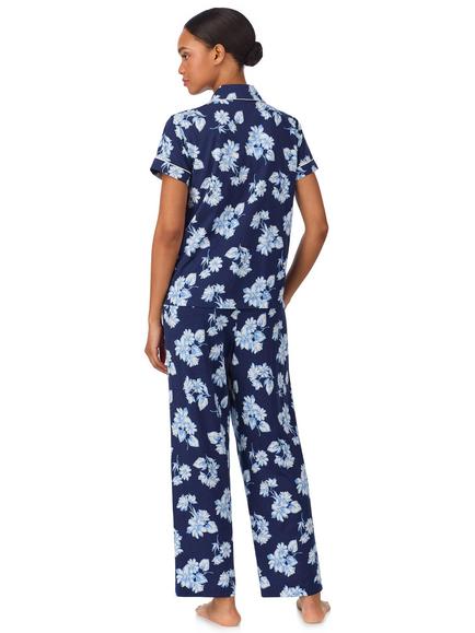 Lauren Ralph Lauren Floral Button Down Long Pyjama Set, Navy - view 2, Navy