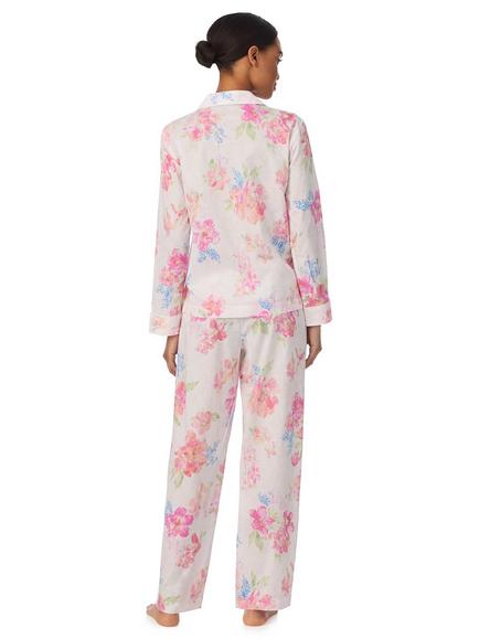 Lauren Ralph Lauren Floral Button Down Long Pyjama Set, Pink - view 2, Pink