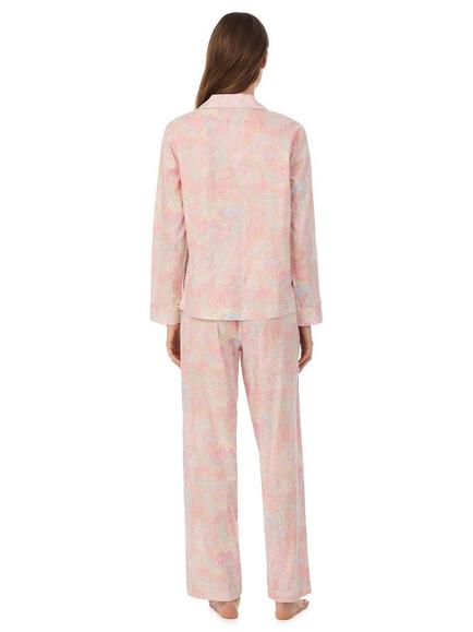 Lauren Ralph Lauren Paisley Button Down Long Pyjama Set, Multi - view 2, Multi