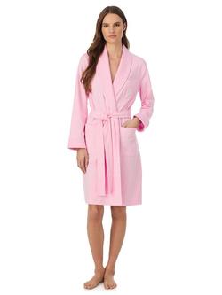 Lauren Ralph Lauren Quilted Collar Dressing Gown, Pink, Pink