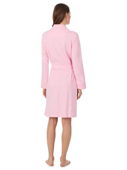Lauren Ralph Lauren Quilted Collar Dressing Gown, Pink - view 2, Pink