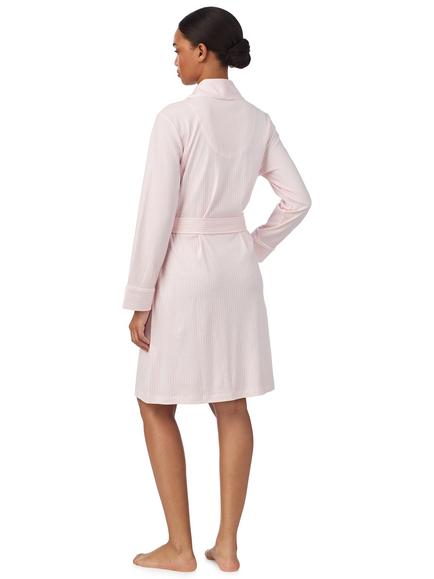 Lauren Ralph Lauren Stripe Shawl Collar Dressing Gown, Pink - view 2, Pink