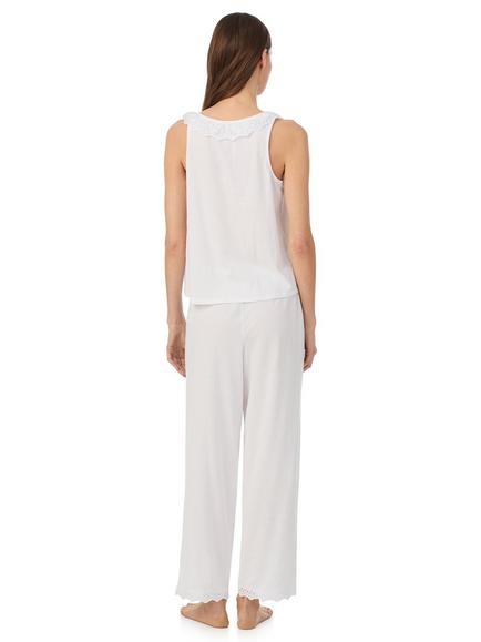 Lauren Ralph Lauren Eyelet Flutter Long Pyjama Set, White - view 2, White