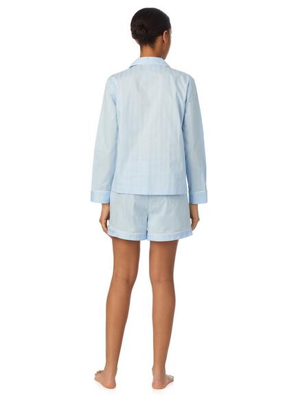 Lauren Ralph Lauren Embroidered Dog Button Down Short Pyjama Set, Light Blue - view 2, Light Blue