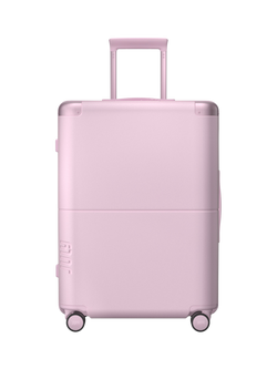 July CaseSafe Double Wheel Checked Suitcase, 80L, Blush Pink