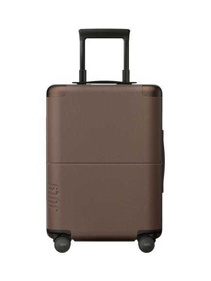 July Carry On CaseSafe 8-Wheel Cabin Suitcase, 42L, Dark Brown, Dark Brown