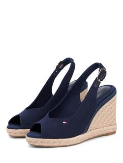 Tommy Hilfiger Hemp Slingback Wedge Espadrilles - view 2, Space Blue