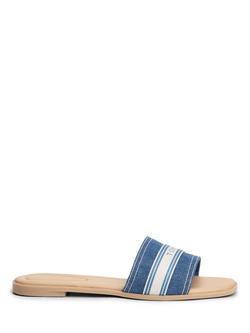 Tommy Hilfiger Canvas Denim Webbing Strap Mule Sandals, Denim, Denim