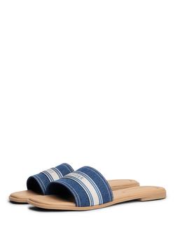 Tommy Hilfiger Canvas Denim Webbing Strap Mule Sandals, Denim - view 2, Denim