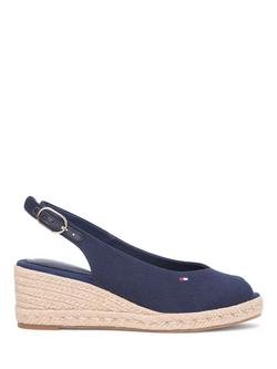 Tommy Hilfiger Hemp Slingback Wedge Espadrilles, Space Blue