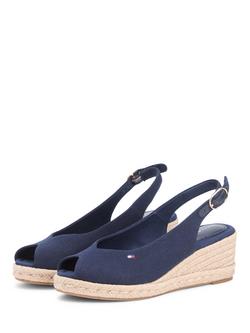 Tommy Hilfiger Hemp Slingback Wedge Espadrilles - view 2, Space Blue