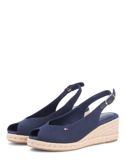Tommy Hilfiger Hemp Slingback Wedge Espadrilles - view 2, Space Blue