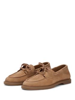 Tommy Hilfiger Suede Lightweight Lace Up Boat Shoes, Safari Canvas - view 2, Safari Canvas