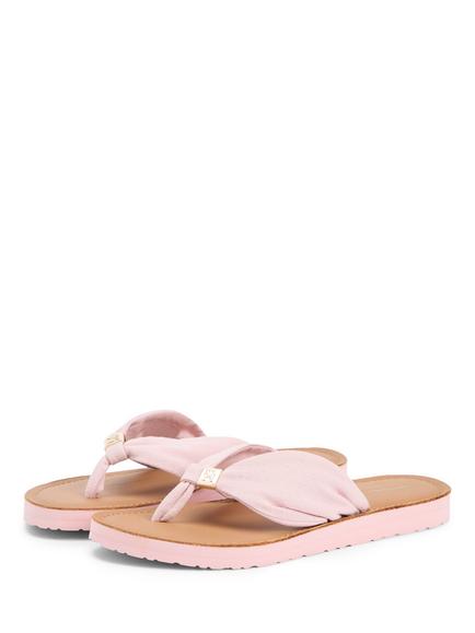 Tommy Hilfiger TH Monogram Plaque Hemp Flip Flops, Foggy Pink - view 2, Foggy Pink