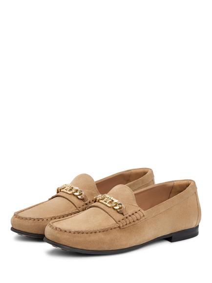 Tommy Hilfiger Suede Chain Penny Loafers, Safari Canvas - view 2, Safari Canvas