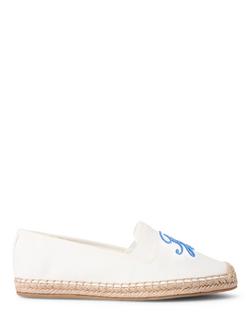 Tommy Hilfiger Logo Embroidery Canvas Espadrilles, Ecru, Ecru