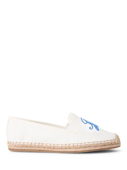 Tommy Hilfiger Logo Embroidery Canvas Espadrilles, Ecru, Ecru