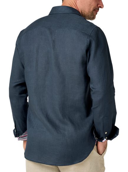 KOY Linen Shirt - view 2, Dark Navy