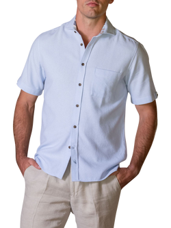 KOY Sack Weave Cotton Shirt, Blue Light