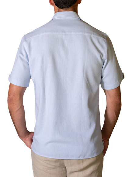 KOY Sack Weave Cotton Shirt - view 2, Blue Light