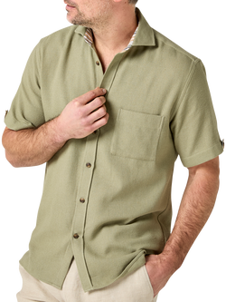 KOY Sack Weave Cotton Shirt, Green Olive