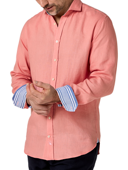KOY Linen Shirt, Salmon Pink