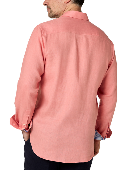 KOY Linen Shirt - view 2, Salmon Pink