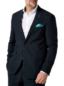 KOY Linen Suit Jacket, Blue Navy, Blue Navy