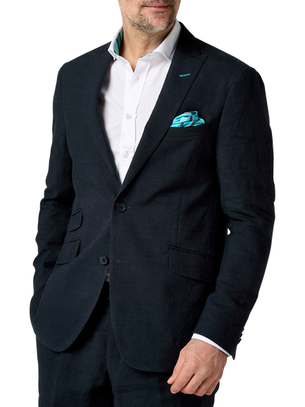 KOY Linen Suit Jacket, Blue Navy, Blue Navy