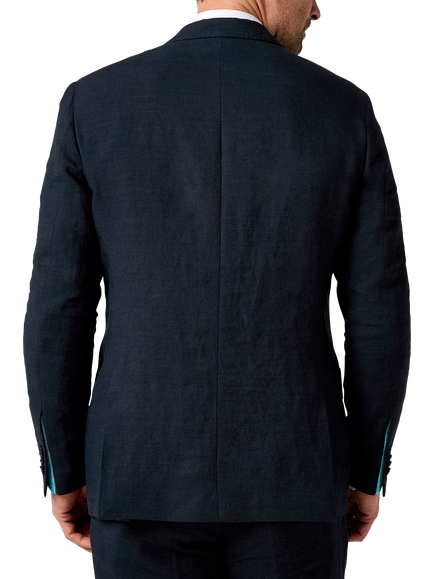 KOY Linen Suit Jacket, Blue Navy - view 2, Blue Navy