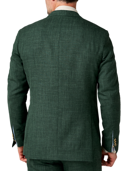 KOY Tailored Fit Wool Linen Blend Suit Jacket, Emerald - view 2, Emerald
