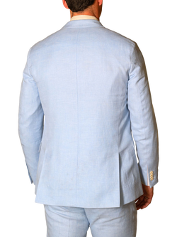 KOY Linen & Wool Blend Blazer, Light Blue - view 2, Light Blue