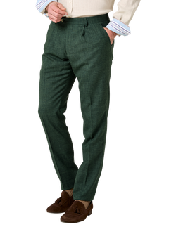 KOY Tailored Fit Linen Blend Suit Trousers, Emerald, Emerald