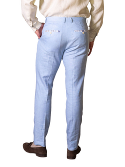 KOY Linen & Wool Blend Trousers, Light Blue - view 2, Light Blue