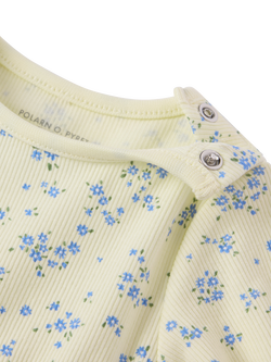 Polarn O. Pyret Baby Floral Long Sleeve Dress, Yellow - view 2, Yellow