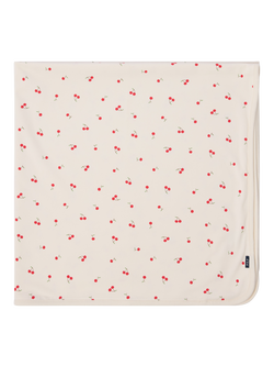 Polarn O. Pyret Baby Cherry Print Blanket, White, White