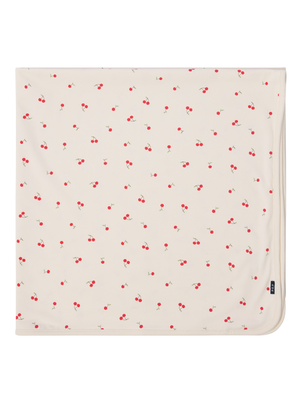 Polarn O. Pyret Baby Cherry Print Blanket, White, White