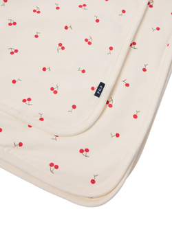 Polarn O. Pyret Baby Cherry Print Blanket, White - view 2, White