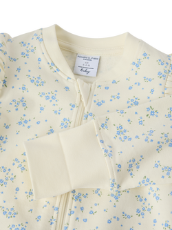 Polarn O. Pyret Baby Floral Ruffle Sleepsuit, Yellow - view 2, Yellow