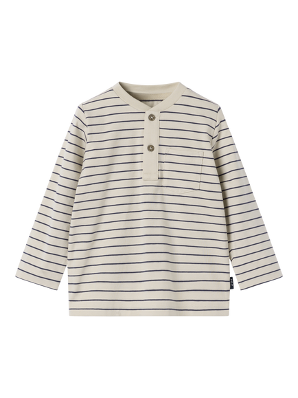 Polarn O. Pyret Baby Smart Stripe Button Placket Top, White, White