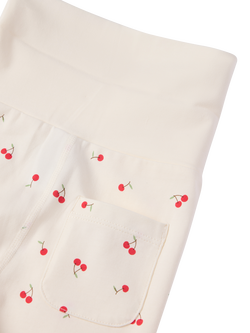Polarn O. Pyret Baby Cherry Print Trousers, White - view 2, White