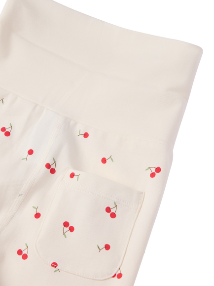 Polarn O. Pyret Baby Cherry Print Trousers, White - view 2, White