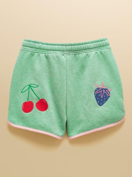 Joules Kids' Fruit Sweat Shorts, Green - view 2, Green