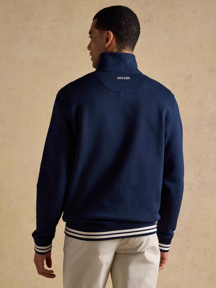Joules Zip Through Track Sweatshirt, Navy - view 2, Navy