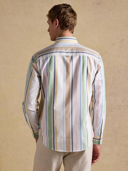Joules Striped Long Sleeve Oxford Shirt, Multi - view 2, Multi