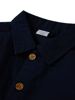 Polarn O. Pyret Kids' Woven Cotton Overshirt,, Blue - view 2, Blue