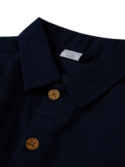 Polarn O. Pyret Kids' Woven Cotton Overshirt,, Blue - view 2, Blue