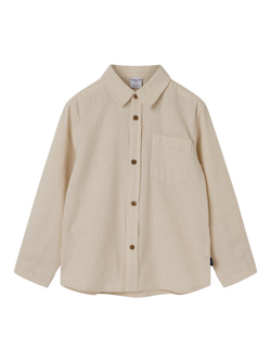 Polarn O. Pyret Kids' Woven Cotton Relaxed Fit Shirt, White, White