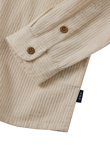 Polarn O. Pyret Kids' Woven Cotton Relaxed Fit Shirt, White - view 2, White